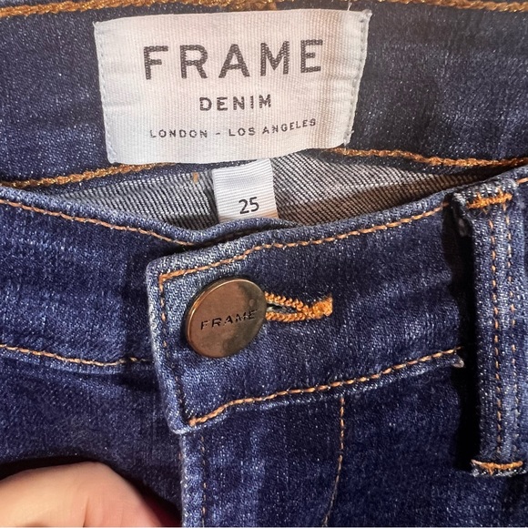 FRAME denim Le High Straight jeans tuxedo split - Picture 6 of 12